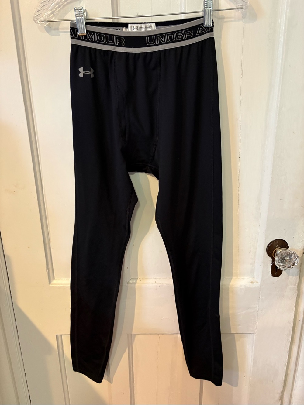 Under Armour Black Performance Men's Leggings with Gray Logo